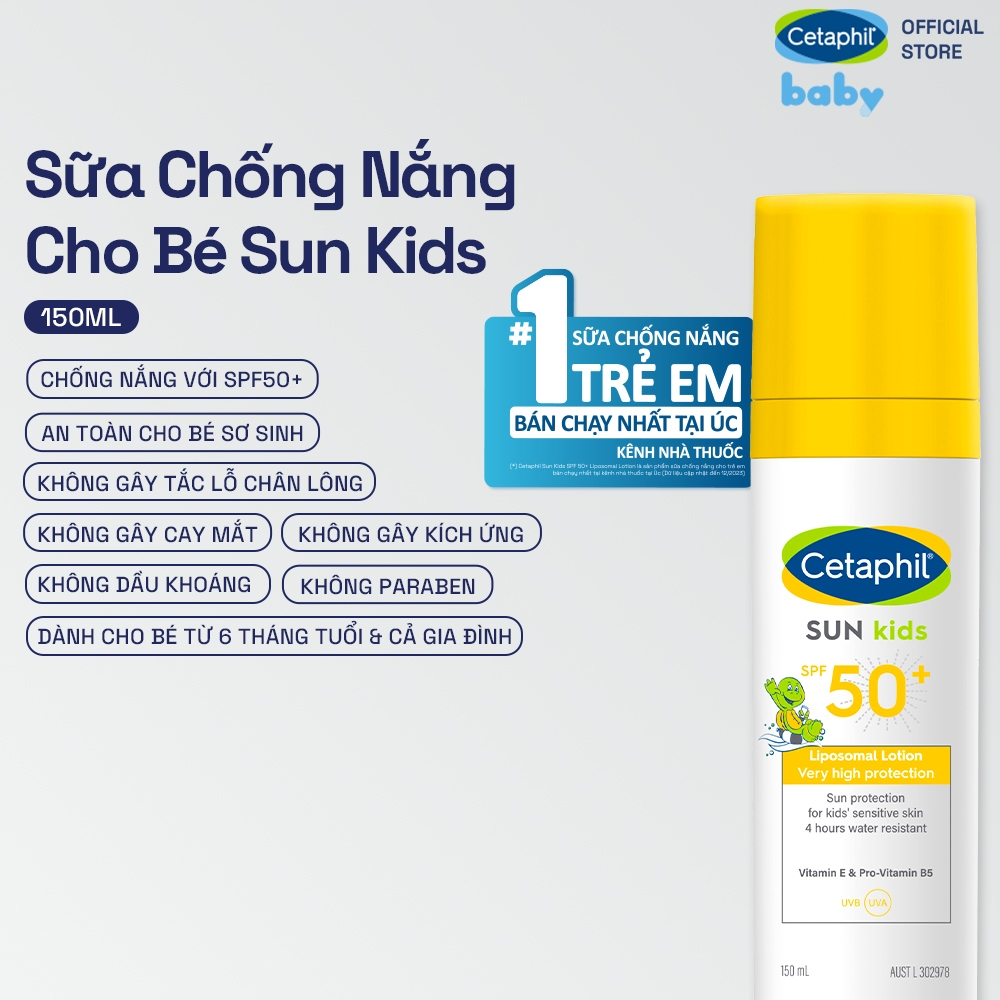 Ảnh Sữa chống nắng dịu lành cho làn da nhạy cảm của bé từ 6 tháng tuổi CETAPHIL BABY SUN KIDS 150ML 1