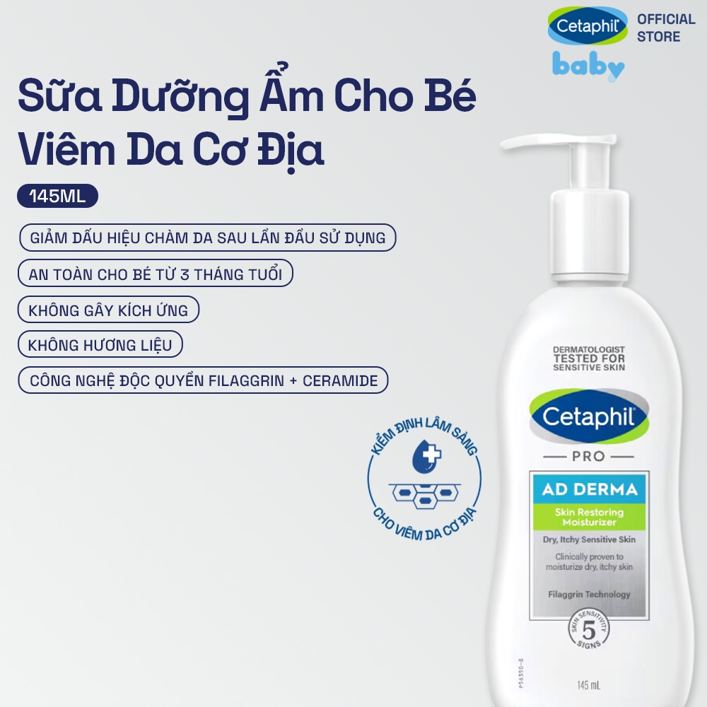 Ảnh Sữa dưỡng ẩm dịu lành cho da chàm, viêm da cơ địa CETAPHIL PRO AD DERMA SKIN RESTORING MOISTURIZER 145ml 1