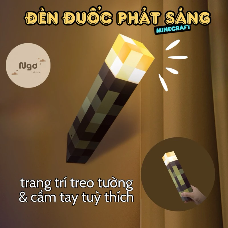 Đèn đuốc Minecraft cầm tay sạc pin