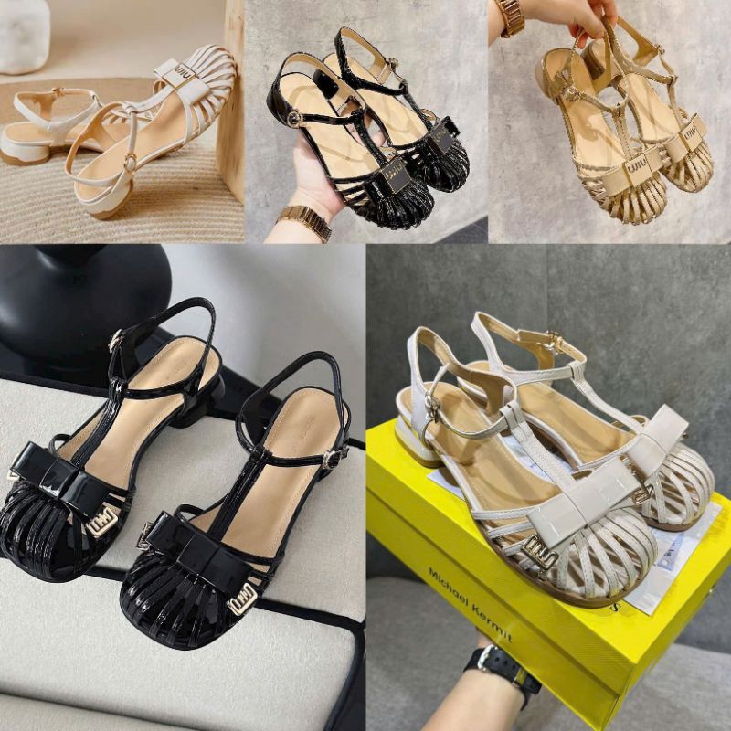 Sandal Rọ Gót 2p Nơ Miu Da Mềm Êm Fullbox Cao Cấp | Shopee Việt Nam