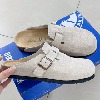 Giày dép sục lười bigsize nam nữ mùa hè hottrend birken màu ghi sáng cao cấp đế trấu êm nhẹ , dép đế bệt thời trang hè