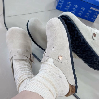 Giày dép sục lười bigsize nam nữ mùa hè hottrend birken màu ghi sáng cao cấp đế trấu êm nhẹ , dép đế bệt thời trang hè