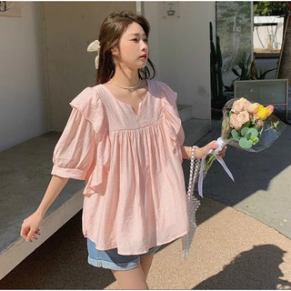 Áo bầu babydoll cánh tiên tay cộc, chất voan tơ siêu mềm mát (ÁO CÁNH TIÊN)