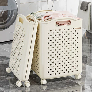Giỏ gấp gọn đựng quần áo, đồ chơi có bánh xe