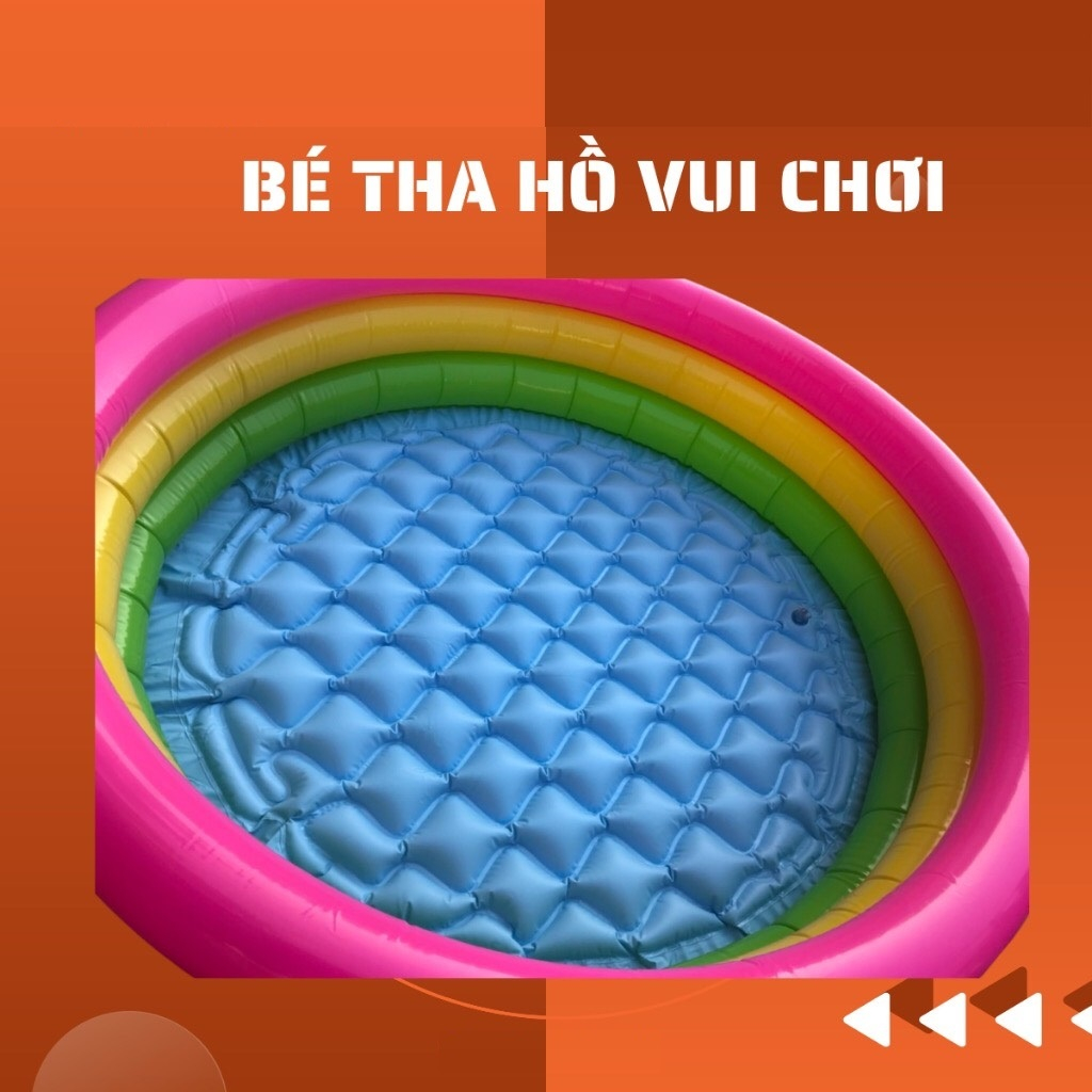 Bể bơi phao tròn 3 màu 3 tầng đáy 2 lớp cho bé chơi nghịch nước chơi nhà bóng xúc cát