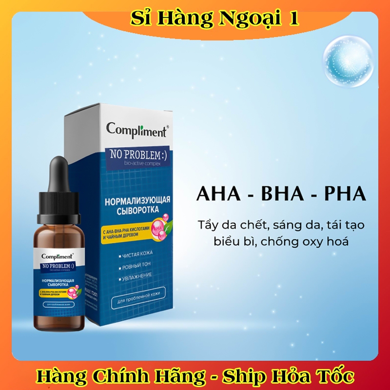 Serum Compliment No problem AHA-BHA-PHA Giảm Mụn, Mờ Thâm, Se Lỗ Chân Lông Cho Da Dầu Mụn 27ml của Nga