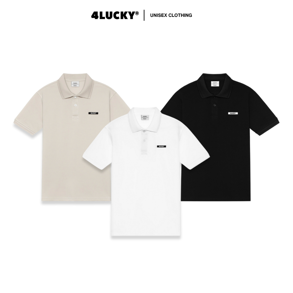 Áo Polo Form Regular Thêu Tag Ngực Vải Cá Sấu CVC 4Lucky 6309, Áo Polo Bo Cổ Thanh Lịch Vải CVC Mềm, Dễ Mặc Unisex