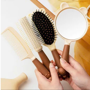 Set lược gương combo 4 món lược gỡ rối chải tóc uốn tạo kiểu
