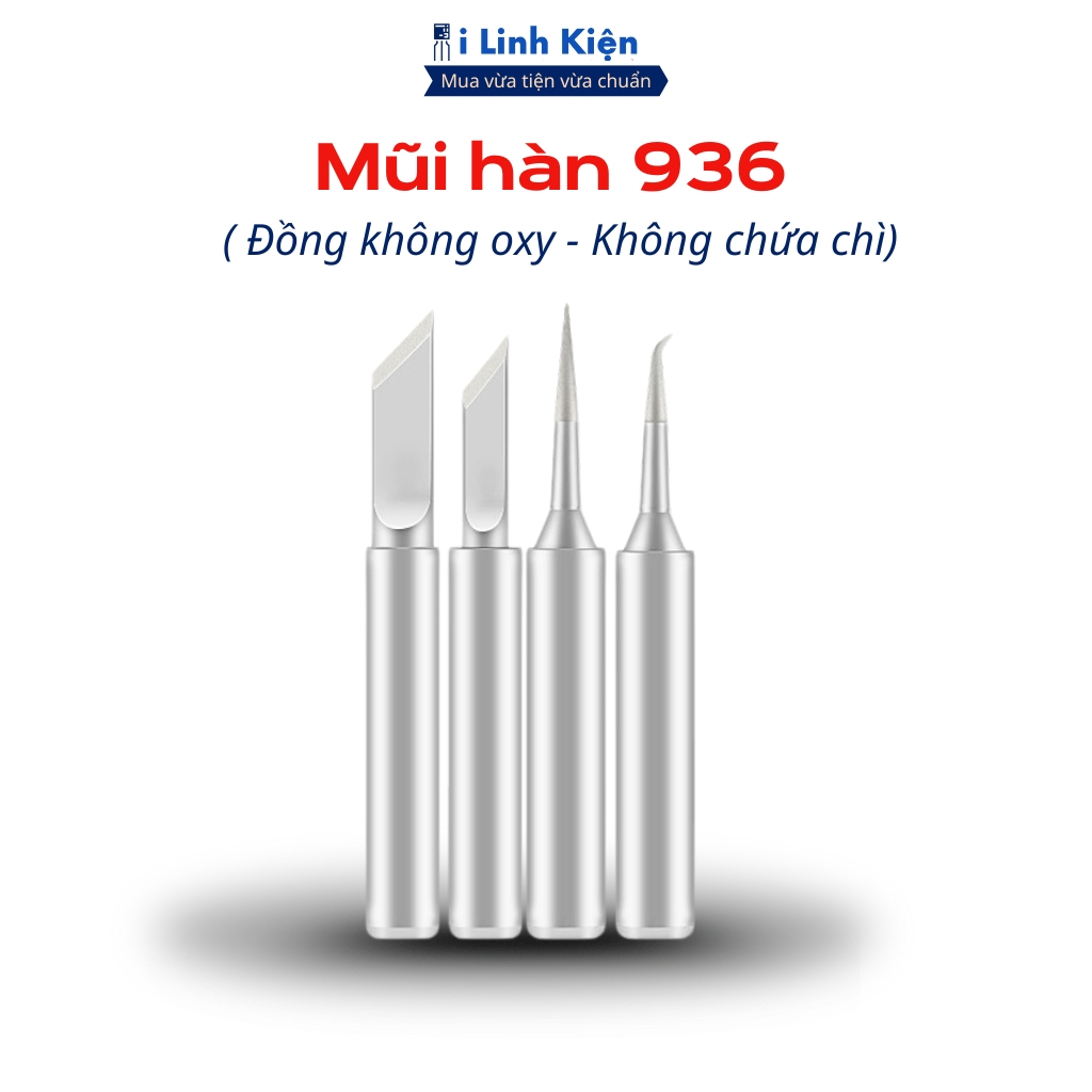 Mũi Hàn 900M đủ loại, mũi hàn 936 Loại XỊN Không Chứa Chì Dùng Cho Mỏ Hàn 936/937 908 Nhám Bề Mặt Chinh Hãng ILinhkien