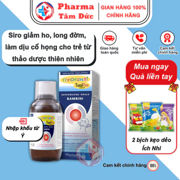 Fitobimbi Tussiflux Junior - Siro giảm ho, long đờm, làm dịu cổ họng cho bé từ thảo dược nhiên thiên