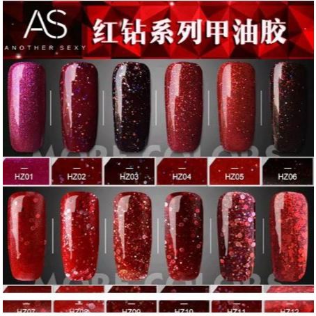 SALE sơn gel nhũ As dòng đỏ kim cương HZ