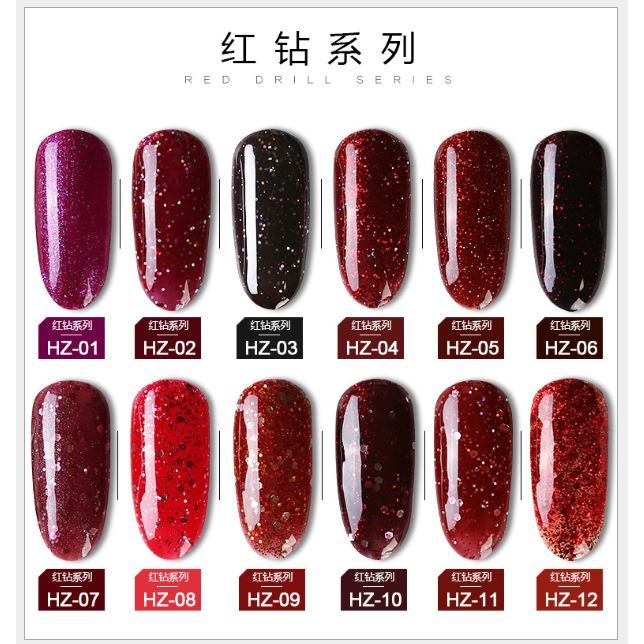 SALE sơn gel nhũ As dòng đỏ kim cương HZ