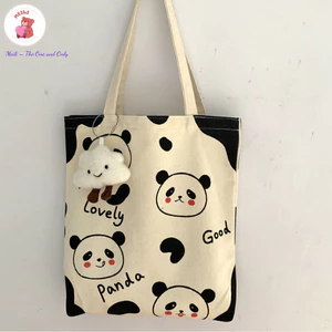 Túi Vải Canvas Gấu Trúc Dễ Thương MEILI STORE