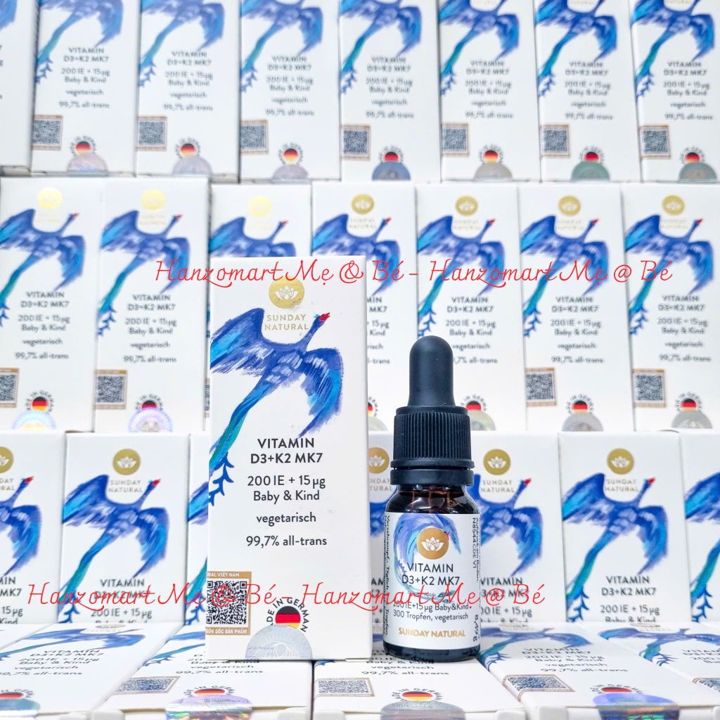 Vitamin D3K2 MK7 Sunday Natural 10ml của Đức