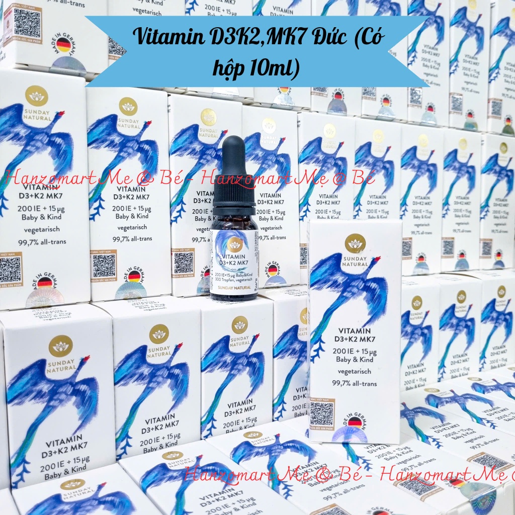 Vitamin D3K2 MK7 Sunday Natural 10ml của Đức