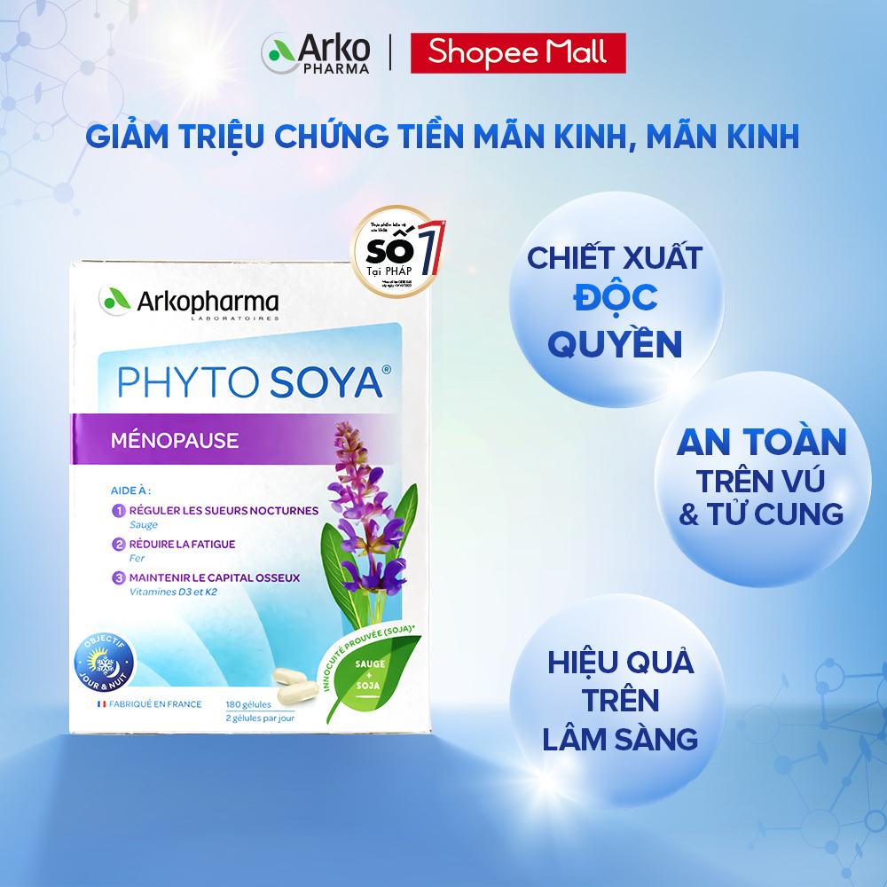 Ảnh Viên Uống Giảm Triệu Tiền Mãn Kinh Phytosoya Ménopause Ngày Và Đêm, Giảm Bốc Hỏa, Mất Ngủ, Cân Bằng Nội Tiết. 4
