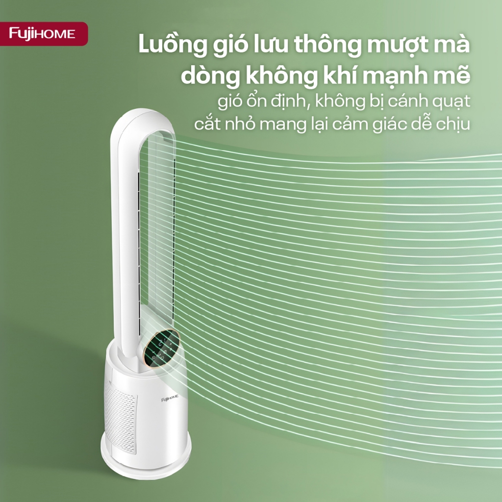 Quạt không cánh FUJIHOME BF-03R nhập khẩu, Quạt tháp lọc không khí Ion âm điều khiển từ xa