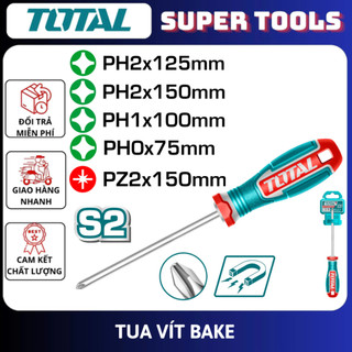 ĐỒ NGHỀ TOTAL Tua Vít Bake PH0 - PH1 - PH2 - PZ2 75MM - 150MM TSDPH0075/TSDPH1100/TSDPH2125/TSDPH2150/TSDPZ2150