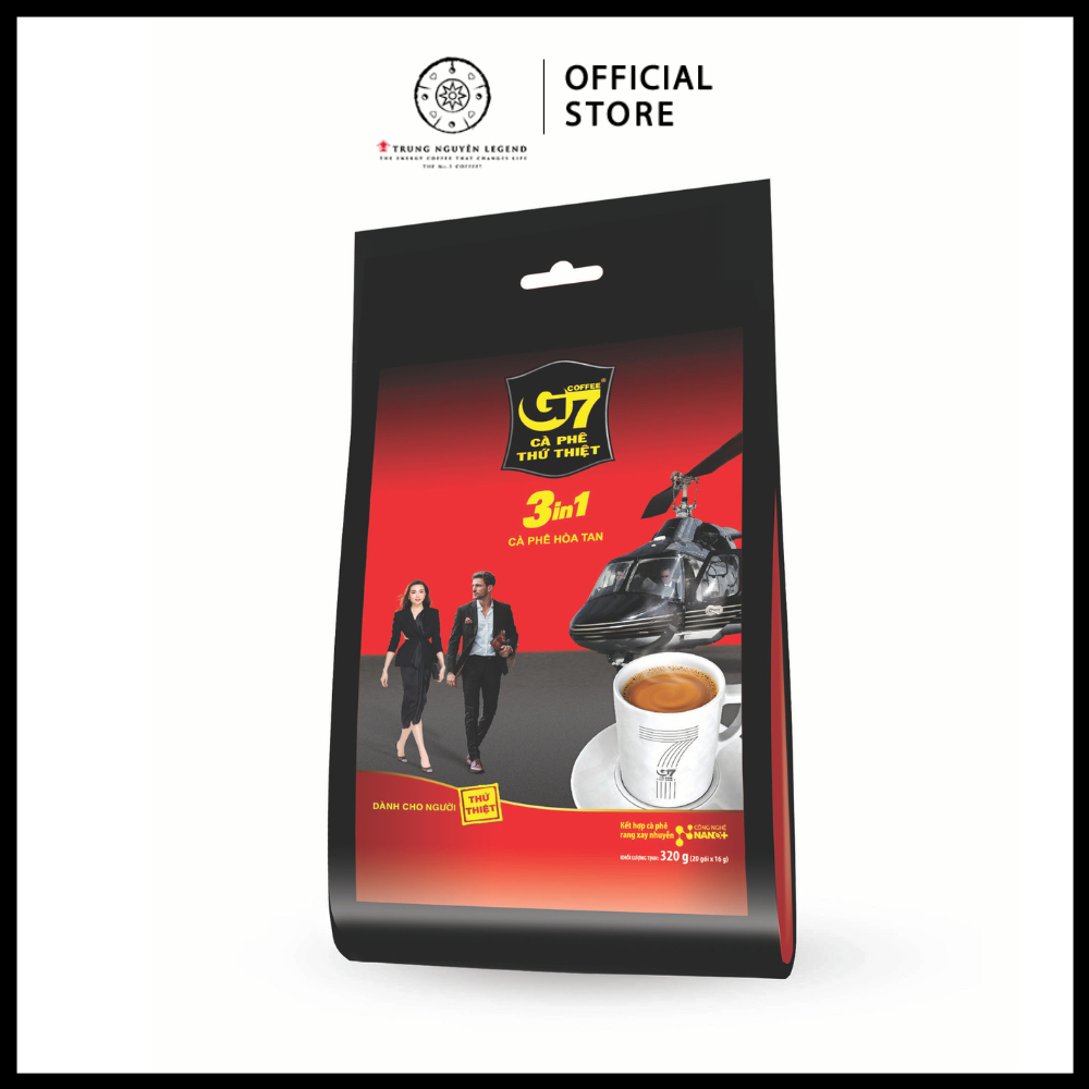 Trung Nguyên Legend – Cà phê sữa hòa tan G7 3in1 – Bịch 20 sachets x 16gr (gói vuông)