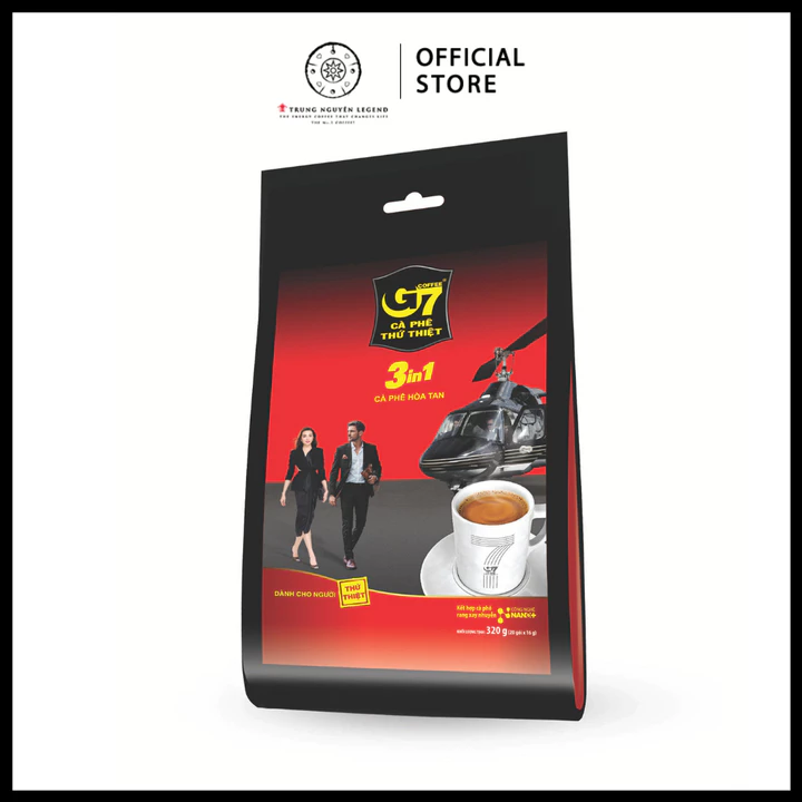 Trung Nguyên Legend - Cà phê sữa hòa tan G7 3in1 - Bịch 20 sachets x 16gr (gói vuông)