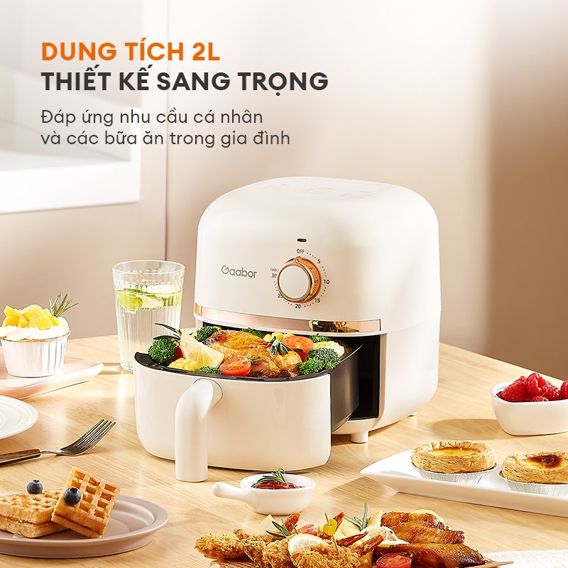 Ảnh Nồi chiên không dầu GAABOR AF20M-YE01A dung tích 2L công suất 900W nóng nhanh, nhỏ gọn, tiện lợi 4