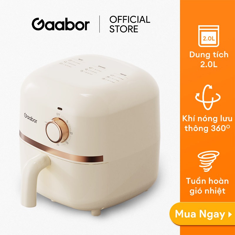 Ảnh Nồi chiên không dầu GAABOR AF20M-YE01A dung tích 2L công suất 900W nóng nhanh, nhỏ gọn, tiện lợi 1