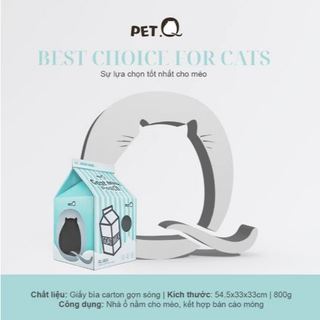 Đồ chơi Nhà giấy carton cào móng PetQ cho mèo