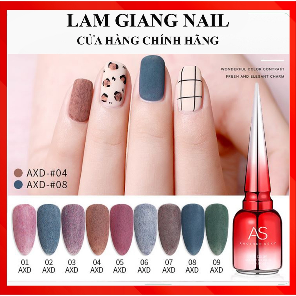 Sơn gel AS mẫu chai đỏ nhọn mã sơn lông AXD 9 chai 15ml siêu HOT siêu xịn