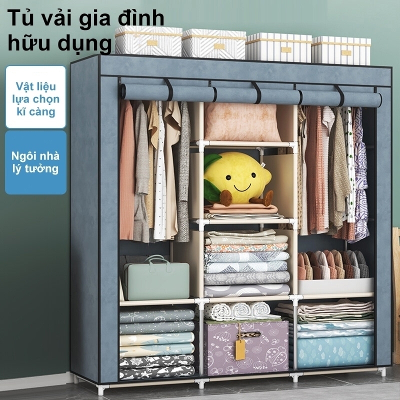 𝐎𝐥𝐢𝐟𝐞 Tủ Vải Khung Thép Titan Tủ Đựng Quần Áo Lắp Ráp Đa Năng Tủ Quần Áo Tiện Lợi