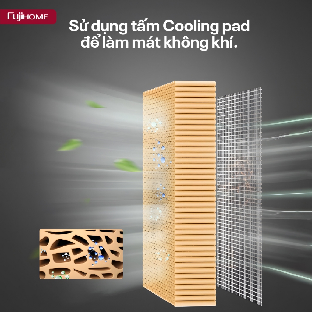 Quạt không cánh hơi nước nhập khẩu FUJIHOME BF-03RC, Quạt lọc không khí Ion âm tiết kiệm điện