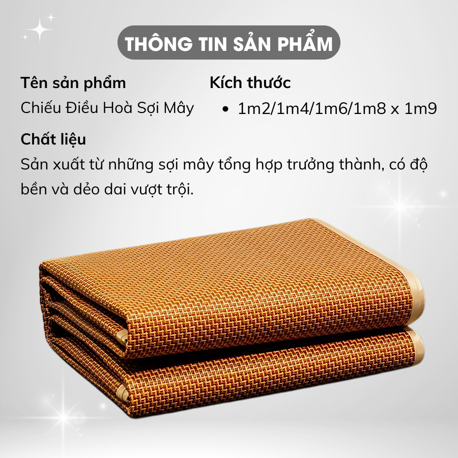 Ảnh Chiếu Điều Hoà Sợi Mây Cao Cấp Thiết Kế Thoáng Khí Mát Lạnh Bền Đẹp Giúp Nằm Ngủ Thoải Mái Ngay Cả Trong Mùa Hè Nóng Bức 2