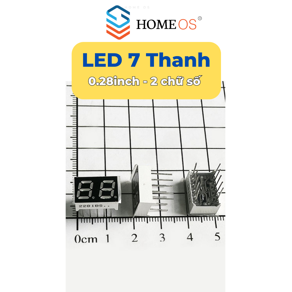Led 7 Thanh 0.28inch 2 chữ số, Led đồng hồ, dương chung(sáng đỏ)