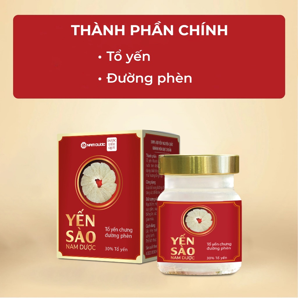 Ảnh Yến sào Nam Dược tổ yến chưng đường phèn , hộp 1 lọ 70ml 2
