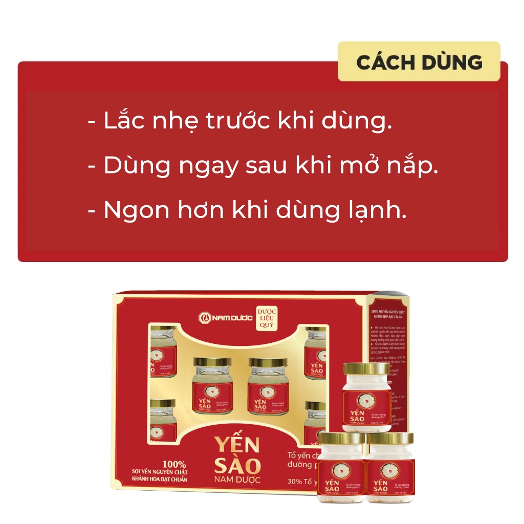 Ảnh Yến sào Nam Dược Set 6 lọ x 70ml tổ yến chưng đường phèn, có túi xách kèm theo 2