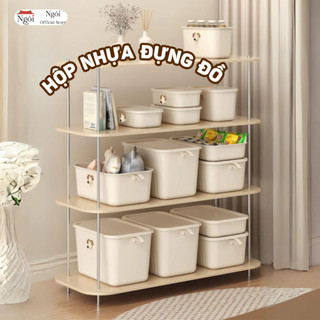 Hộp Nhựa Đựng Đồ Đa Năng Có Nắp Quai Cầm, Hộp Đựng Đồ Quần Áo, Đồ Chơi Chịu Lực Tốt, Thiết Kế Dễ Thương HN01 - NGÓI HOME