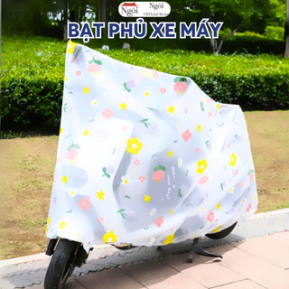 Bạt Phủ Xe Máy Che Mưa Họa Tiết Đẹp Mắt Bạt Trùm Xe Máy Loại Lớn Bao Trùm Cả Xe Kích Thước 2m2x1m2 NGÓI HOME - PXM01