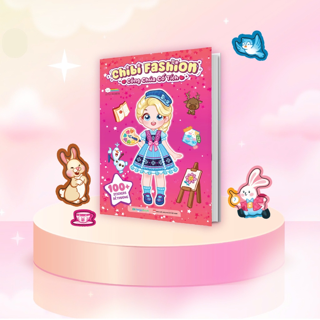 Ảnh Sách Combo 5 Cuốn Chibi Fashion (Bóc dán hơn 500+ stickers váy, phụ kiện xinh đẹp) cho bé gái 3