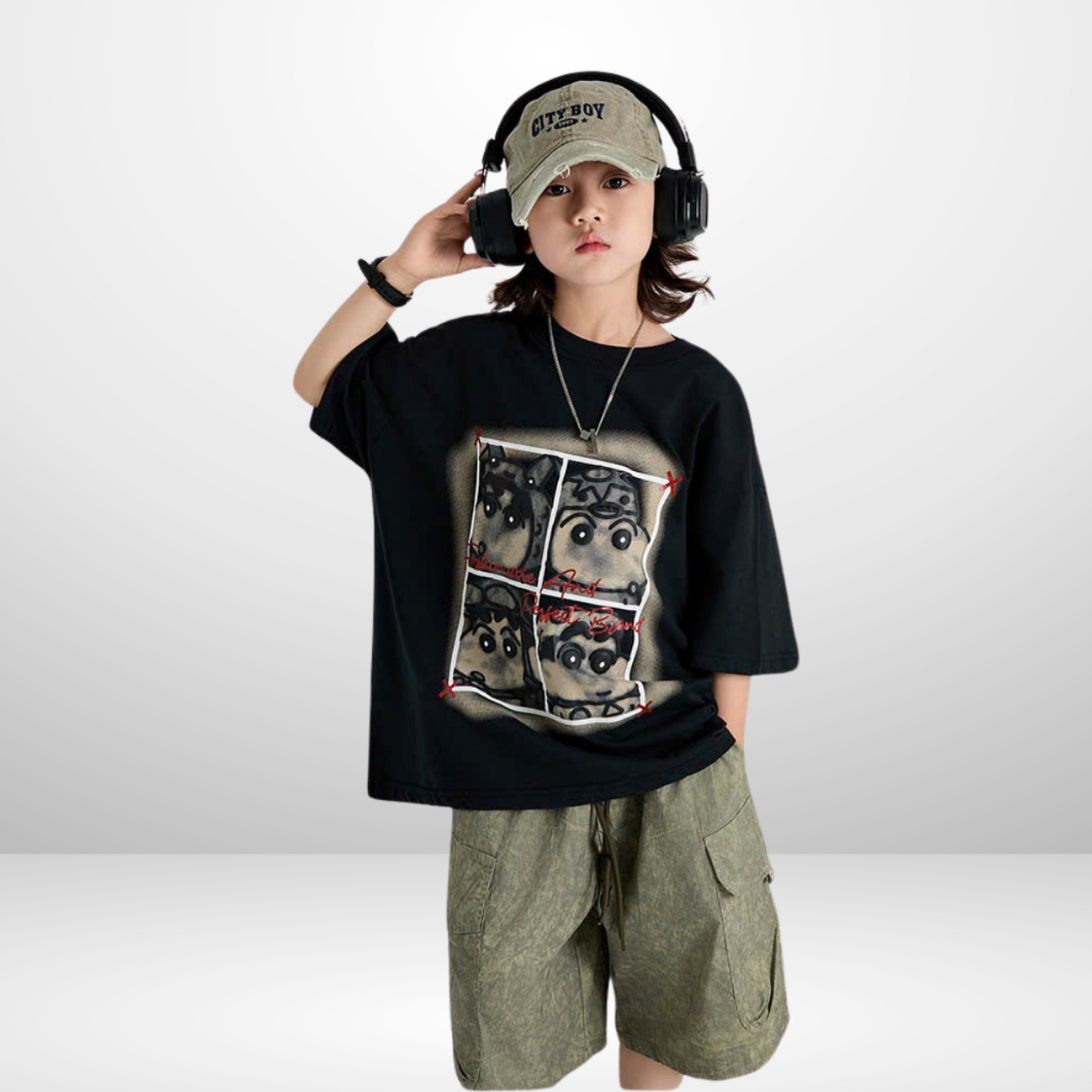 Áo Thun Ngắn Tay Mùa Hè Cho Bé Trai, Bé Gái In Hình Năng Động, Cổ Tròn B639 | JJ Kids Fashion