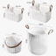 Giỏ Đựng Quần Áo Bẩn Nhựa PP Dẻo Có Quai Cố Định, Giỏ Đựng Đồ Vuông Tròn Thoáng Khí Dung Tích Lớn TULY
