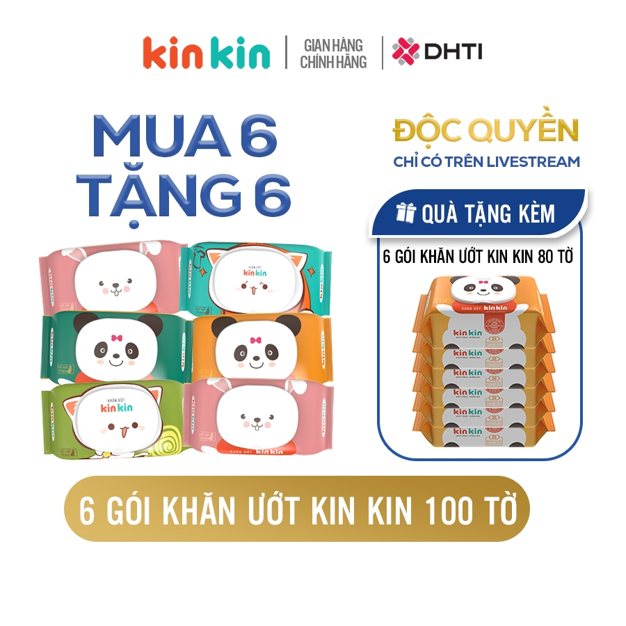 Ảnh -Khăn ướt trẻ em Kin Kin gói 100 tờ tiết kiệm cho mẹ - an toàn cho bé 1