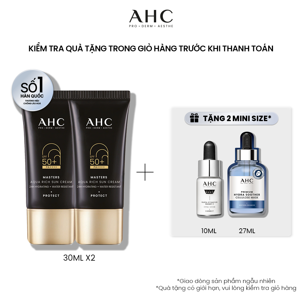 Ảnh [LIVE][MUA 1 TẶNG 1] Kem chống nắng AHC phổ rộng 400nm căng mướt da chuẩn Hàn Masters Aqua Rich Sun Cream 30ml 1