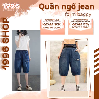 [ M15 ]Quần ngố jean, Quần bò dáng lửng form baggy màu xanh đen phong cách thời trang năng động