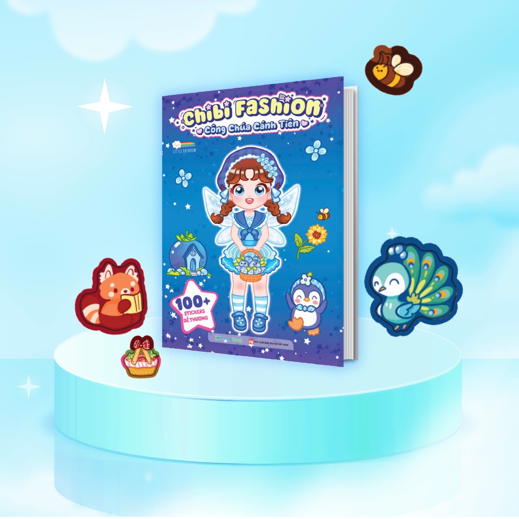 Ảnh Sách Combo 5 Cuốn Chibi Fashion (Bóc dán hơn 500+ stickers váy, phụ kiện xinh đẹp) cho bé gái 2
