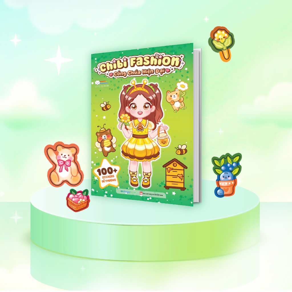 Ảnh Sách Combo 5 Cuốn Chibi Fashion (Bóc dán hơn 500+ stickers váy, phụ kiện xinh đẹp) cho bé gái 4