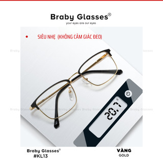 Gọng kính lão đọc sách viễn thị Braby Glasses cho người lớn tuổi Kkim loại cao cấp chắc chắn KL13