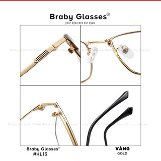 Gọng kính lão đọc sách viễn thị Braby Glasses cho người lớn tuổi Kkim loại cao cấp chắc chắn KL13