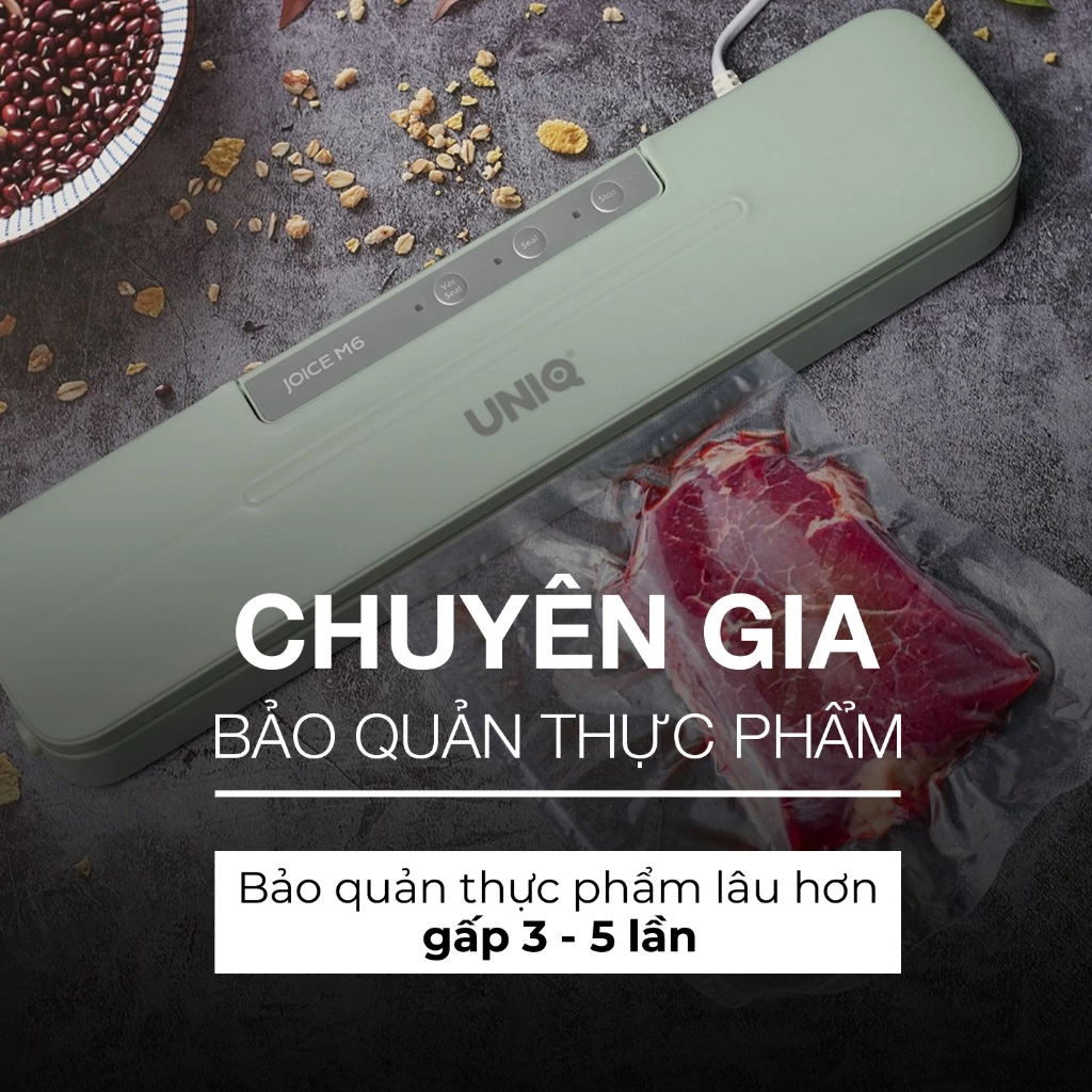 Máy hút chân không UNIQ Joice M6 65000 Pa máy ép chân không thực phẩm mini gia đình cầm tay hàn miệng túi tự động