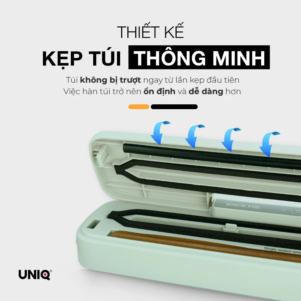 Máy hút chân không UNIQ Joice M6 65000 Pa máy ép chân không thực phẩm mini gia đình cầm tay hàn miệng túi tự động