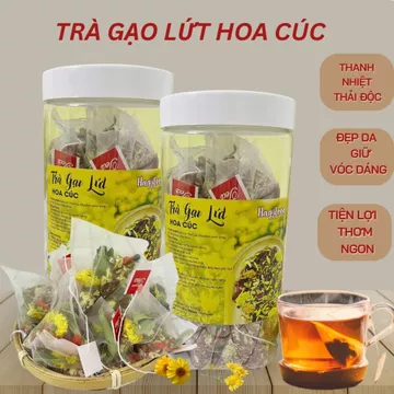 (Hàng Loại 1) Trà Hoa Cúc Gạo Lứt Hộp 20 túi,Trà Thảo Mộc Gạo Lứt Hoa Cúc Đậu Đen Thải Độc Thanh Nhiệt Đẹp Da Onefood68