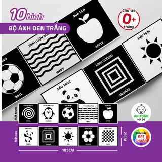 Sách - Thẻ Kích Thích Thị Giác Cho Bé - Bộ 3 Quyển Gấp Gọn Cho Trẻ Từ 0-3 Tuổi